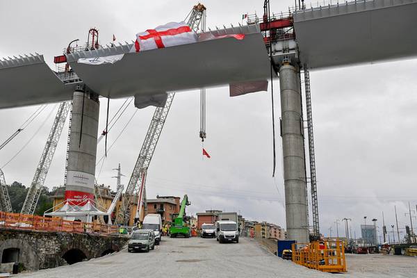 Genoa moves beyond tragedy as new bridge close to completion