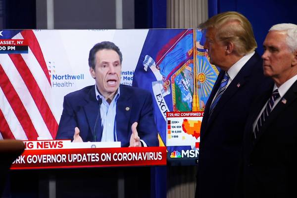 Trump plays edited videos of support from ardent critic Cuomo at press briefing