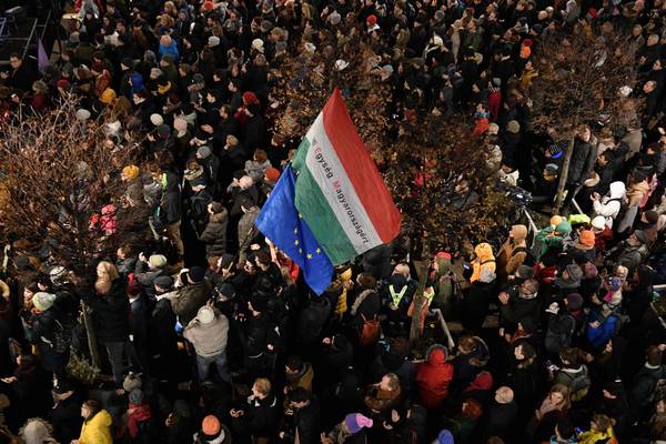Hungarians rally against government’s bid to tighten cultural control
