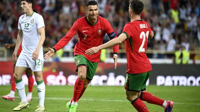 Cristiano Ronaldo signs off with two goals as Portugal outclass Ireland in Aveiro