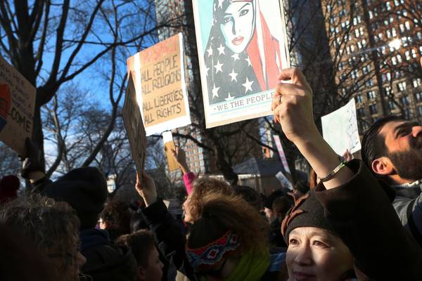 ‘See you in court!’: Trump responds to suspension of  travel ban