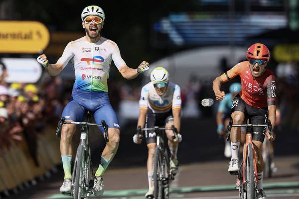 Tour de France: Anthony Turgis wins stage nine as Ireland’s Ben Healy comes home fifth  