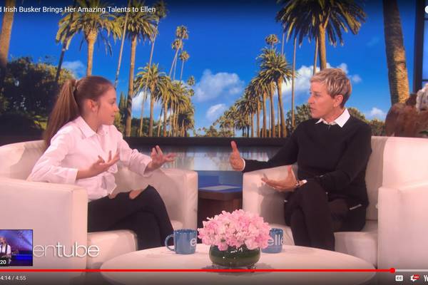 ‘Amazing’: 12-year-old Irish busker wows The Ellen Show