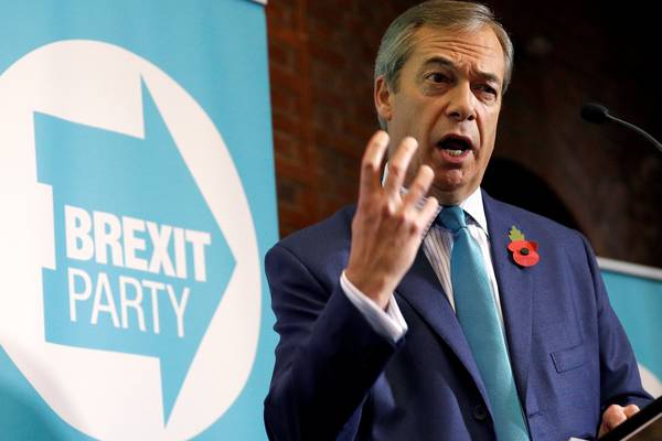 Farage says Brexit Party to contest every seat without Tory pact