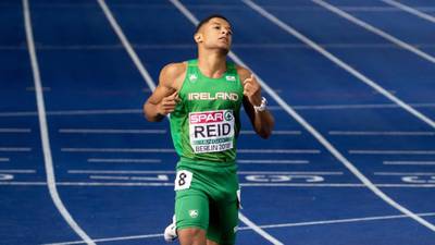 Leon Reid dejected after finishing seventh in European 200m final