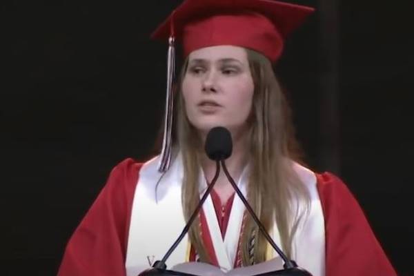 Texas high school student goes off script to attack abortion ban