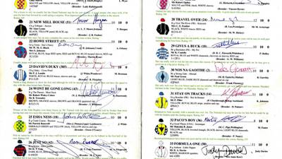 Card for Grand National race that never was
