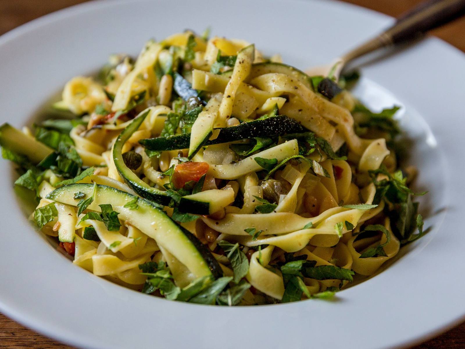 Pasta with courgettes, lemon, pine nuts and herbs – The Irish Times