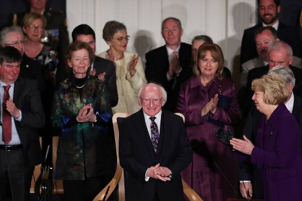 President Michael D Higgins says ‘ideas matter’ as he is inaugurated for second term