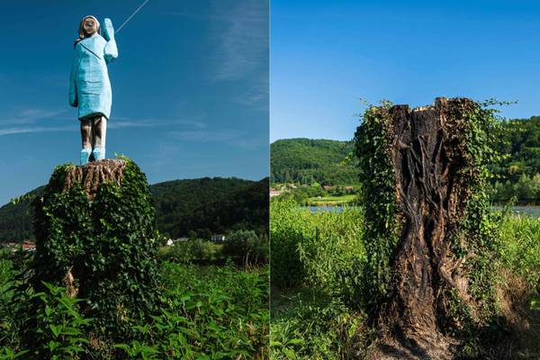Statue of US first lady Melania Trump ‘torched’ in Slovenia
