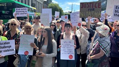 Protesters gather in Dublin in solidarity with Natasha O’Brien