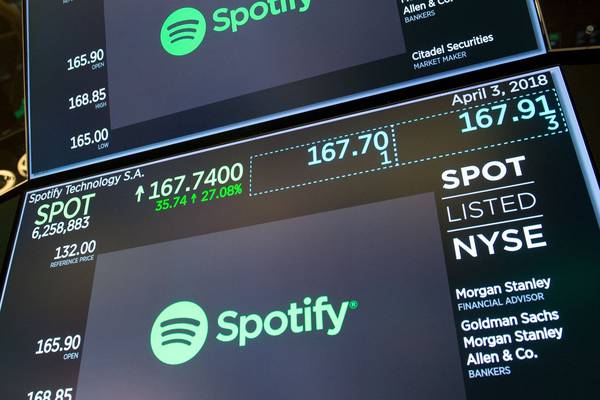 Spotify shares fall after service steps up spending
