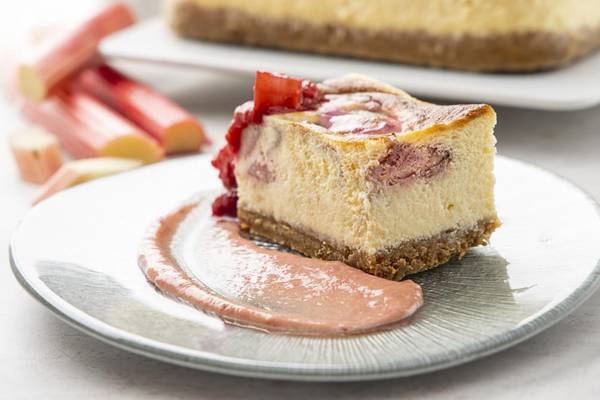 Sweet and sharp: Cheesecake is the perfect foil for tangy rhubarb