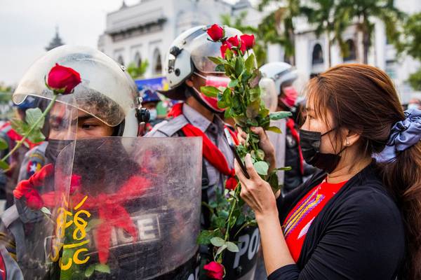 ‘She is a hero’: Women on the front lines in Myanmar’s anti-coup protests