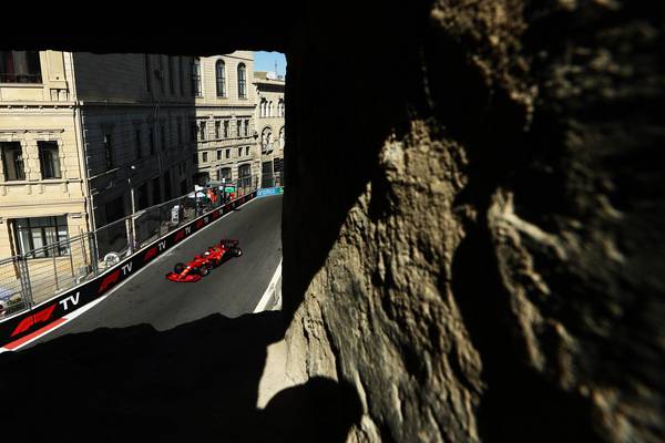 Charles Leclerc takes pole after chaotic qualifying session in Azerbaijan