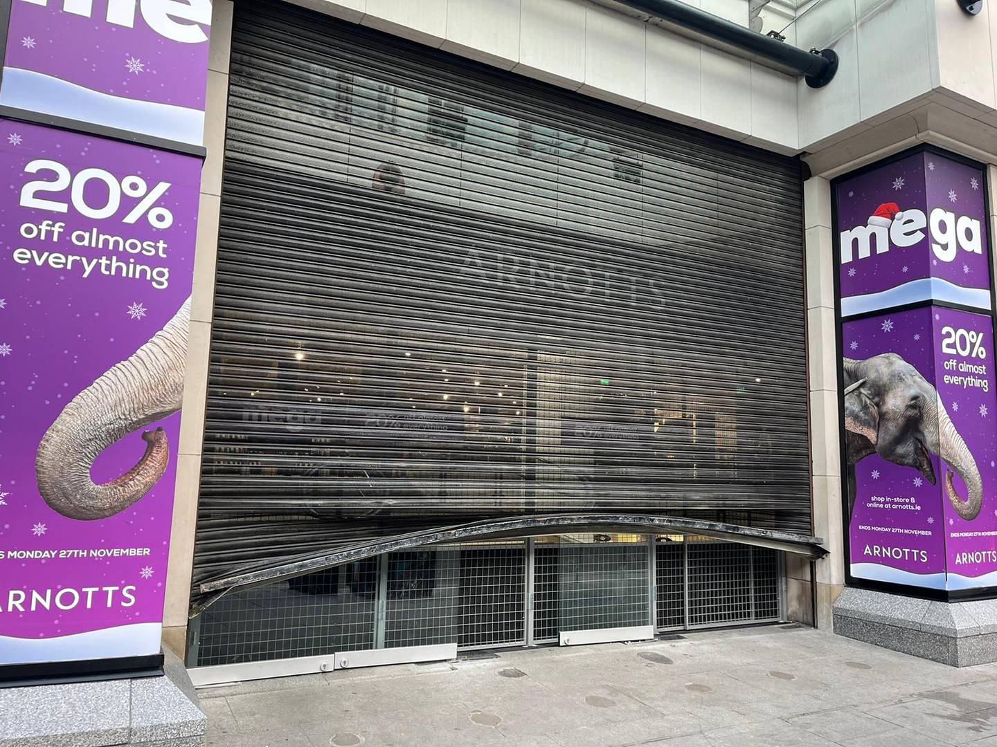 Shops damaged in rioting and looting in Dublin city centre on Thursday pictured on Friday morning. Photograph: Conor Pope