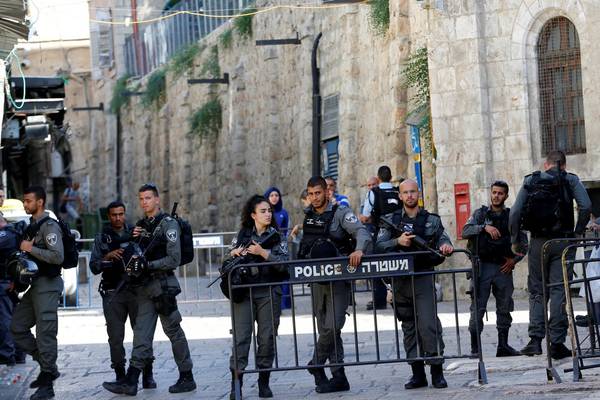 Two Israeli policemen and three attackers shot dead near Jerusalem holy site