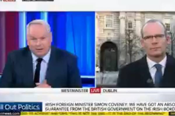 ‘Some of you Irish need to get over yourselves’: Sky presenter defends Coveney interview