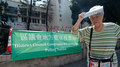 With opposition candidates blocked, voters shun Hong Kong’s local elections