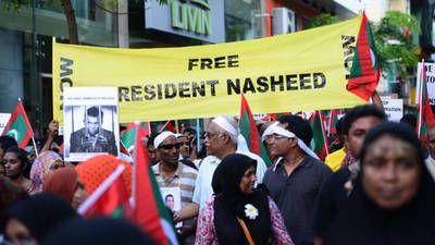 Maldives rally demands president’s resignation