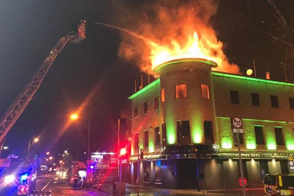 Crews put out fire on roof of building in Dublin’s East Wall