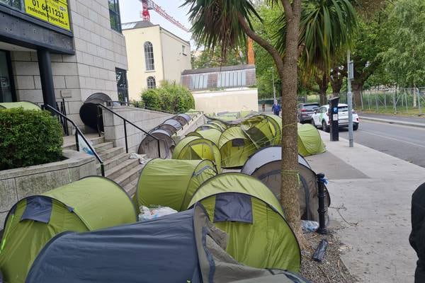 Around 50 tents pitched by homeless asylum seekers near Grand Canal in central Dublin