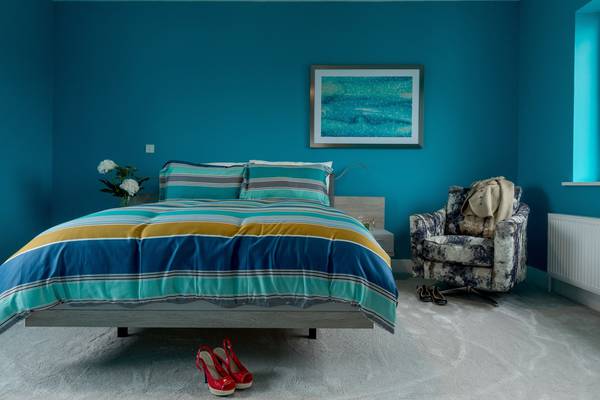 Keep it blue in the bedroom, ditch statement walls
