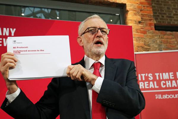 Corbyn says secret report shows customs checks between Northern Ireland and Britain
