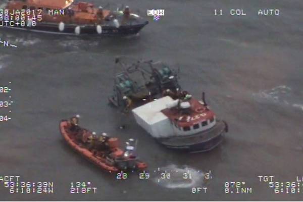 Salvage team moves in to remove debris from sunken boat off Dublin