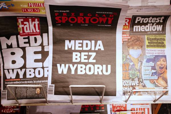 Polish media blackout flags up press freedom fears over tax plan
