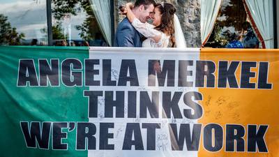 Angela Merkel sent some wise words to the Euro flag man on his wedding day
