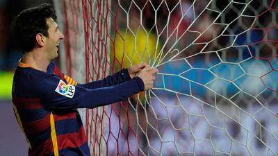 Lionel Messi scores 300th league goal as Barcelona go six clear
