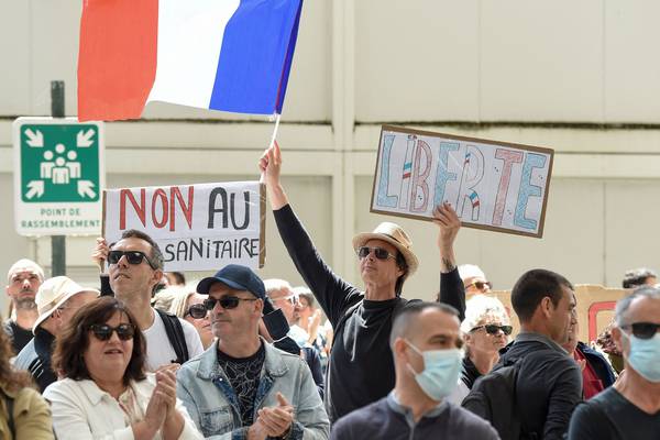 Protesters demonstrate against Covid health pass for fourth weekend in France