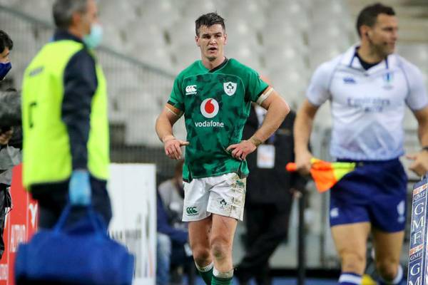 Johnny Sexton shakes off Paris pitch exit with a touch of defiance