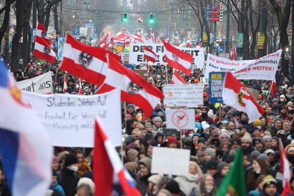 Tens of thousand protest against Austrian Covid-19 restrictions