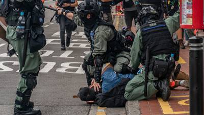 Hong Kong police fire tear gas on protest against security law