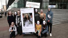 Young people protest outside Facebook’s Dublin HQ on foot of whistleblower