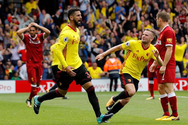 Brittle Liverpool pegged back late by Britos and Watford