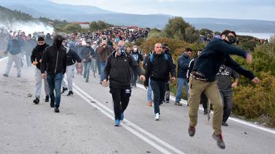 Greek islanders clash with police over proposed migrant detention camps