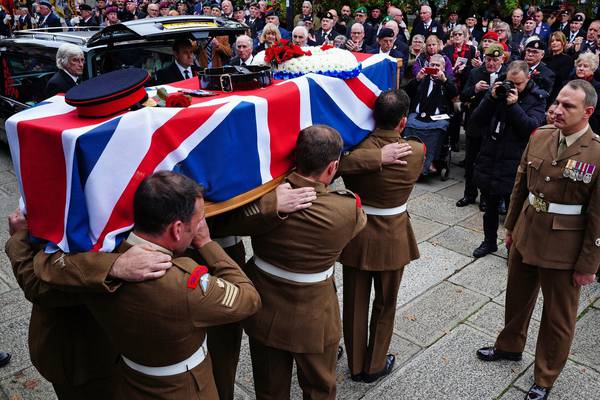 Mourners attend funeral of British army veteran Dennis Hutchings