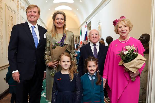 Dutch king and queen visit Áras an Uachtaráin as part of State visit to Ireland