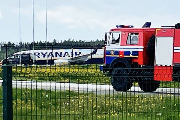 Forced landing of Ryanair plane in Belarus to detain activist ‘unacceptable’, EU says