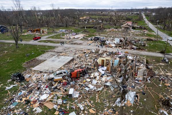 'It's gone': 80-year-old grandmother walks through debris of home destroyed by tornado