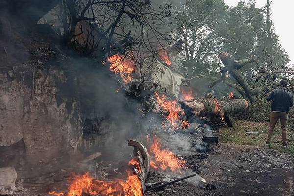 Head of Indian military among 13 killed in helicopter crash