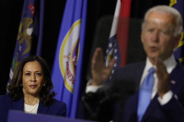 Kamala Harris targets Trump’s ‘failed government’ in first event with Biden