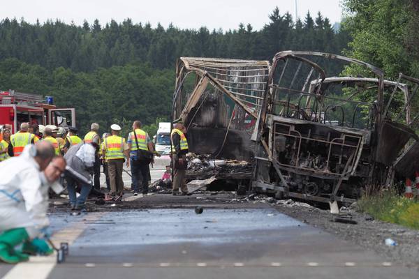 Eighteen dead after coach bursts into flames in Bavaria