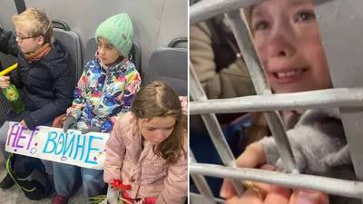 Moscow police detain children for laying flowers at Ukrainian embassy
