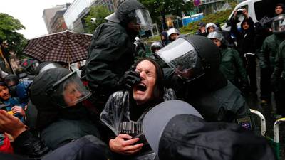 Protesters surround ECB office in Frankfurt