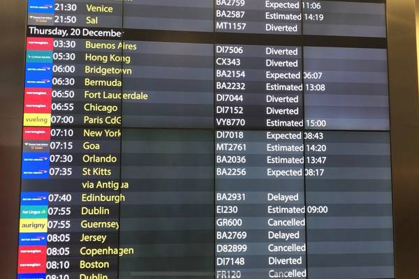 Chaos at London Gatwick airport as drones delay hundreds of flights