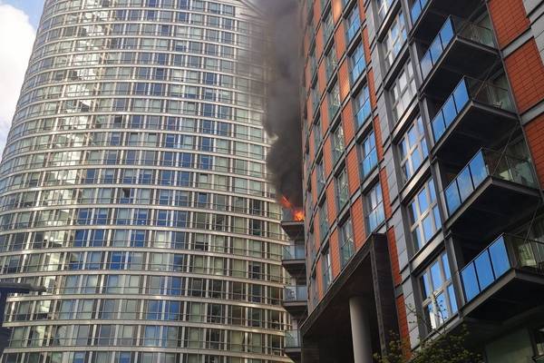 Fire breaks out at London apartment block with Grenfell-style panels